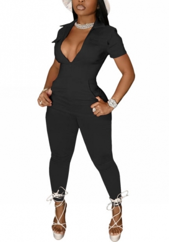 2022 Styles Women Fashion Summer INS Styles Solid Color OL Jumpsuit