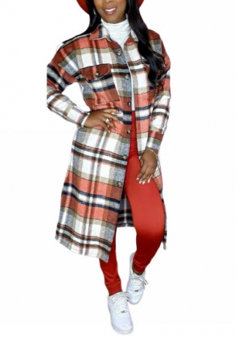 2022 Styles Women Fashion Summer INS Styles Plaid Front Button Shirts Coats