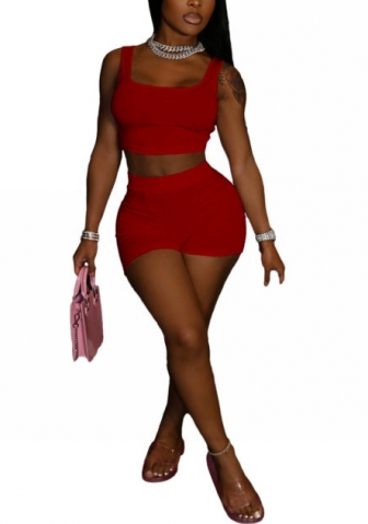 2022 Styles Women Fashion Summer INS Styles Solid Color Short Two Pieces Suit