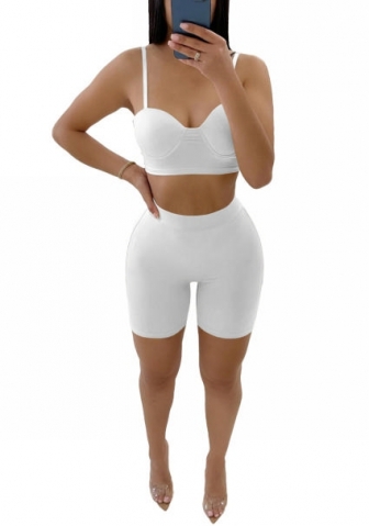 2022 Styles Women Fashion Summer INS Styles Strap Solid Color Short Two Pieces Suit