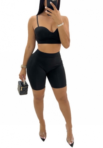 2022 Styles Women Fashion Summer INS Styles Strap Solid Color Short Two Pieces Suit