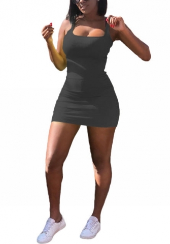 2022 Styles Women Fashion Summer INS Styles Solid Color Strap Mini Dress