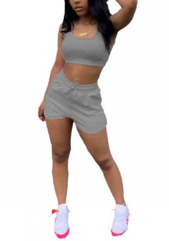 2022 Styles Women Fashion Summer INS Styles Solid Color Short Two Pieces Suit