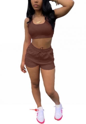 2022 Styles Women Fashion Summer INS Styles Solid Color Short Two Pieces Suit