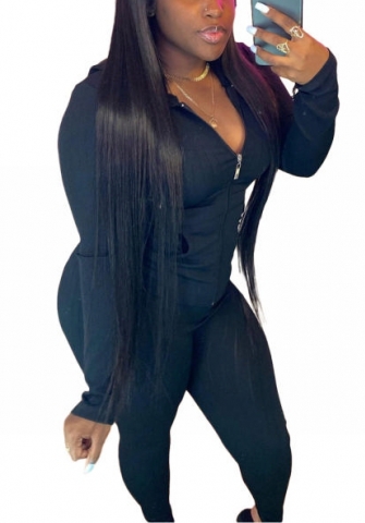 2022 Styles Women Fashion Summer INS Styles Solid Color Front Zipper Rib Two Pieces Set