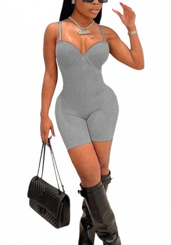 2022 Styles Women Fashion Summer INS Styles Solid Color Strap Jumpsuit Romper