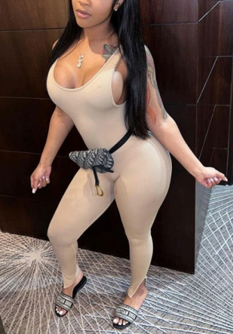 (Real Image)2022 Styles Women Fashion Summer INS Styles  Solid Color Jumpsuit