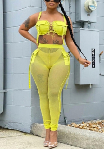 2022 Styles Women Fashion Summer INS Styles  Mesh Two Piece Suit