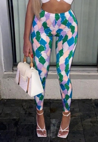 (Real Image)2022 Styles Women Fashion Summer INS Styles Print Legging Long Pants