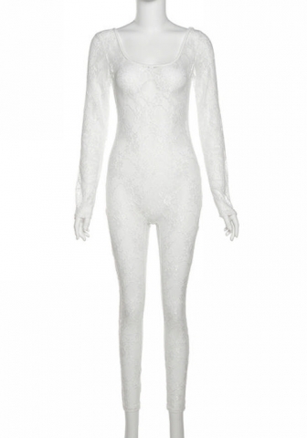 (Real Image)2022 Styles Women Fashion Summer INS Styles Lace Long Sleeve Jumpsuit