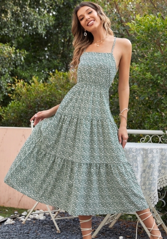 (Real Image)2022 Styles Women Sexy INS Styles Floral Bohemian Midi Dress