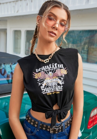 (Real Image)2022 Styles Women Sexy INS Styles Print Tee