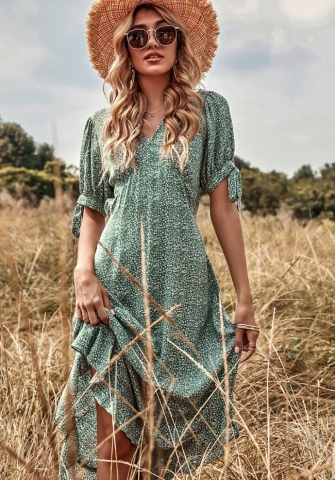 (Real Image)2022 Styles Women Sexy INS Styles Floral Bohemian Maxi Dress