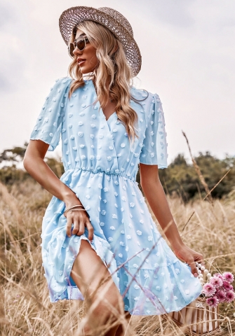 (Real Image)2022 Styles Women Sexy INS Styles Bohemian Midi Sleeve Mini Dress