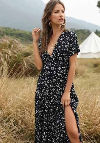 (Real Image)2022 Styles Women Sexy INS Styles Floral Bohemian Maxi Dress