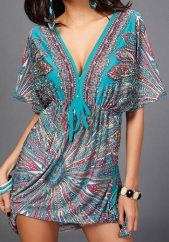 (Real Image)2022 Styles Women Sexy INS Styles Floral Bohemian Mini Dress