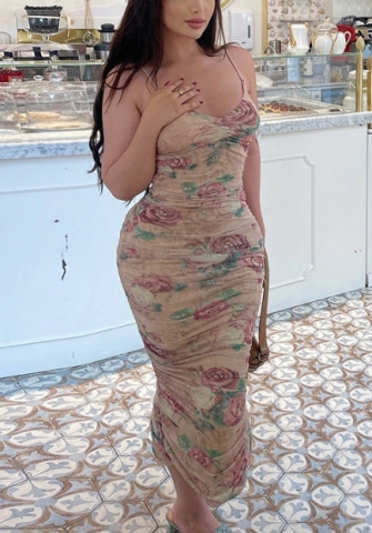 (Real Image)2022 Styles Women Fashion INS Styles Floral Bohemian Maxi Dress