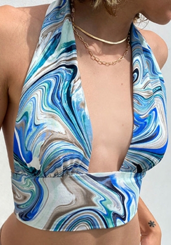 (Real Image)2022 Styles Women Fashion INS Styles Floral Bohemian Halter Tops