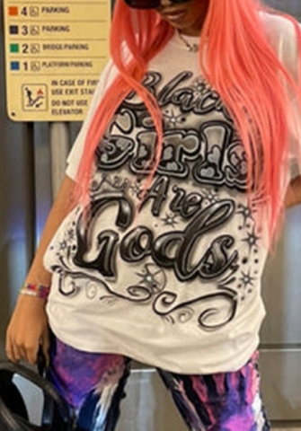 (Real Image)2022 Styles Women Fashion INS Styles Print Short Sleeve Tee