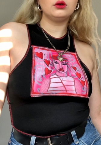 (Real Image)2022 Styles Women Fashion INS Styles Print Tank Tops