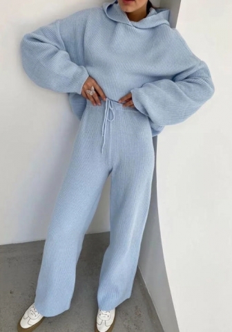 (Real Image)2022 Styles Women Fashion INS Styles Soli Color Sweater Two Piece Suit