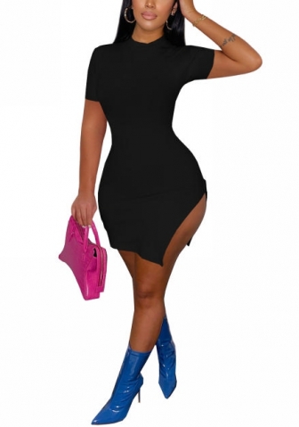 2022 Styles Women Fashion INS Styles Soli Color Mini Dress