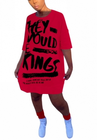 2022 Styles Women Fashion INS Styles Print Loose Casual Mini Dress