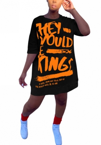 2022 Styles Women Fashion INS Styles Print Loose Casual Mini Dress