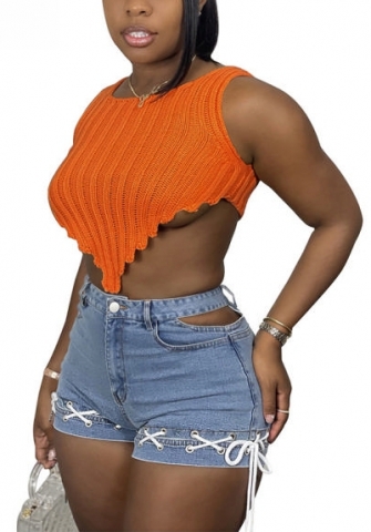 (Real Image)2022 Styles Women Fashion INS Styles Solid Color Rib Vest Tops