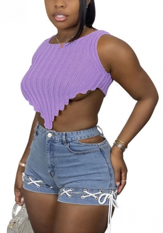 (Real Image)2022 Styles Women Fashion INS Styles Solid Color Rib Vest Tops