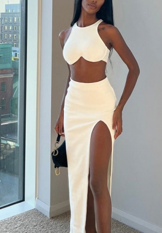 (Real Image)2022 Styles Women Fashion INS Styles White Maxi Dress