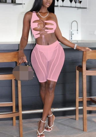 (Real Image)2022 Styles Women Sexy INS Styles Lace Up Short Two Piece Suit