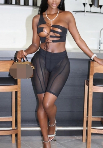 (Real Image)2022 Styles Women Sexy INS Styles Lace Up Short Two Piece Suit