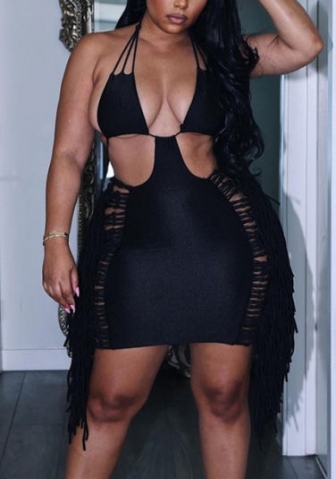 (Real Image)2022 Styles Women Sexy INS Styles Double Tassel Club Dress