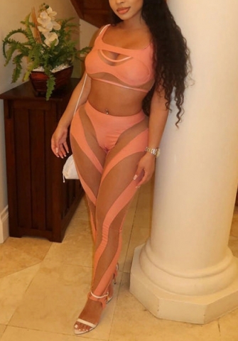 2022 Styles Women Fashion INS Styles Mesh Two Piece Suit