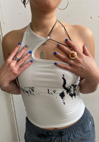 (Real Image)2022 Styles Women Fashion INS Styles Tie Tank Tops