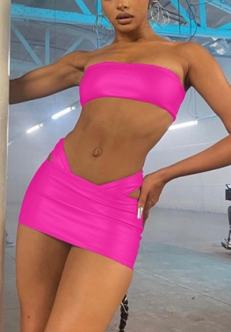 2022 Styles Women Fashion INS Styles PU Two Piece Suit Dress