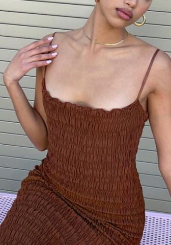 (Real Image)2022 Styles Women Fashion INS Styles Ruffle Solid Color Mini Dress