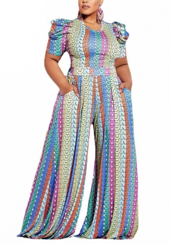 (Plus Size)(Real Image)2022 Styles Women Sexy INS Styles Print Two Piece Suit