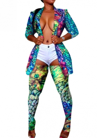 (Real Image)2022 Styles Women Sexy INS Styles Print Two Piece Suit