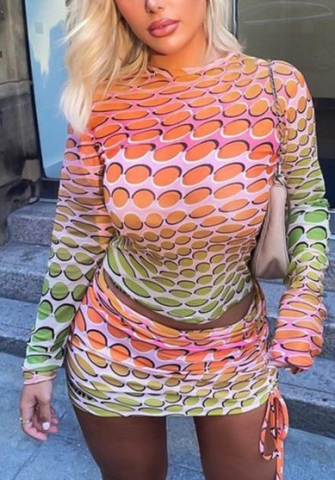 (Real Image)2022 Styles Women Sexy INS Styles Print Two Piece Suit Dress