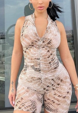 (Real Image)2022 Styles Women Sexy INS Styles Print Romper Jumpsuit