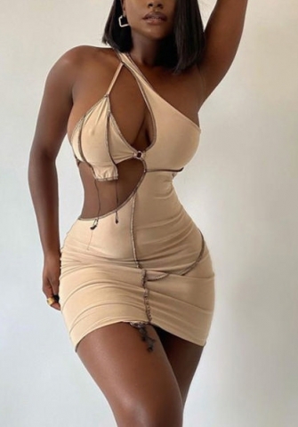 (Real Image)2022 Styles Women Sexy INS Styles Cut Out Irregular Mini Dress