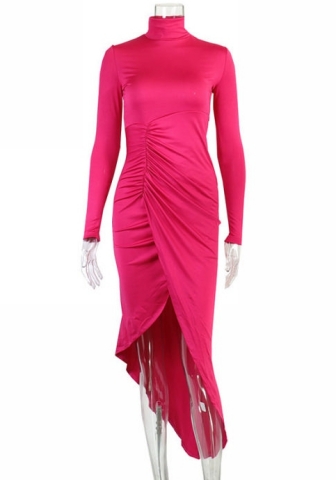 (Real Image)2022 Styles Women Sexy INS Styles Long Sleeve Irregular Maxi Dress