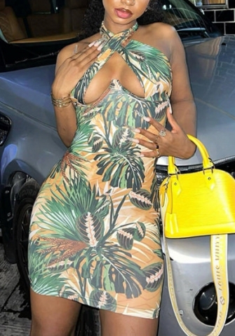 (Real Image)2022 Styles Women Sexy INS Styles Print  Hlater Mini Dress