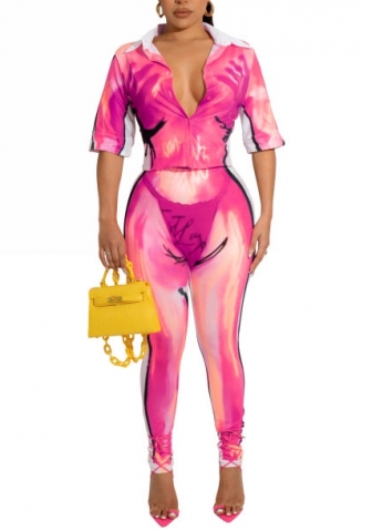 2022 Styles Women Fashion INS Styles Print Two Piece Suit