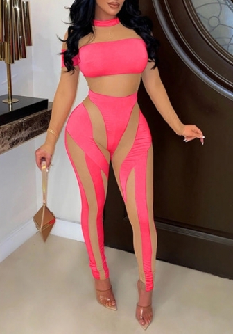 (Real Image)2022 Styles Women Fashion INS Styles Mesh Long Sleeve Jumpsuit