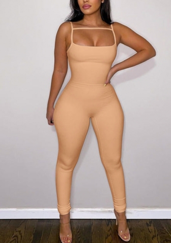 2022 Styles Women Fashion INS Styles Solid Color Strap Tie Jumpsuit