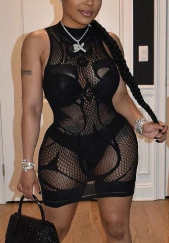 (Real Image)2022 Styles Women Fashion INS Styles Black Lace Mini Dress