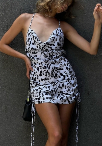 (Real Image)2022 Styles Women Fashion INS Styles Strap Print Summer Dress